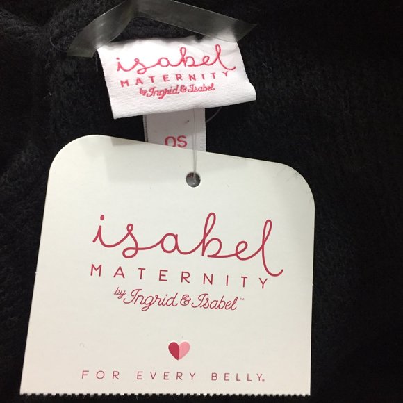 NWT ISABEL by Ingrid & Isabel Maternity Black Cozy Shawl Knit Open Cardigan O/S - Picture 2 of 7